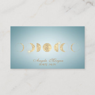 Tarjeta De Visita Elegante luna de oro azul