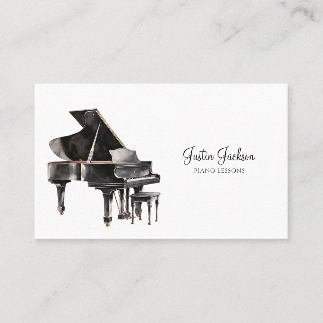 Tarjeta De Visita Elegante maestro de música de piano (Anverso)