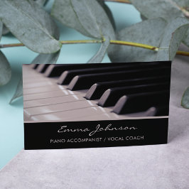Tarjeta De Visita Elegante maestro de música pianista claves de pian