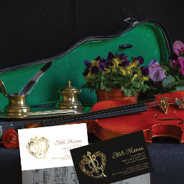 Tarjeta De Visita Elegante maestro violinista de código QR para el c