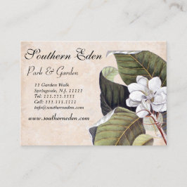 Tarjeta De Visita Elegante Magnolia Collage Vintage Garden