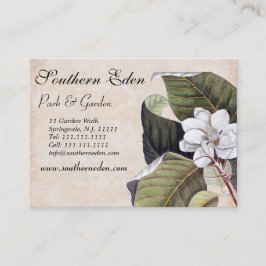 Tarjeta De Visita Elegante Magnolia Collage Vintage Garden