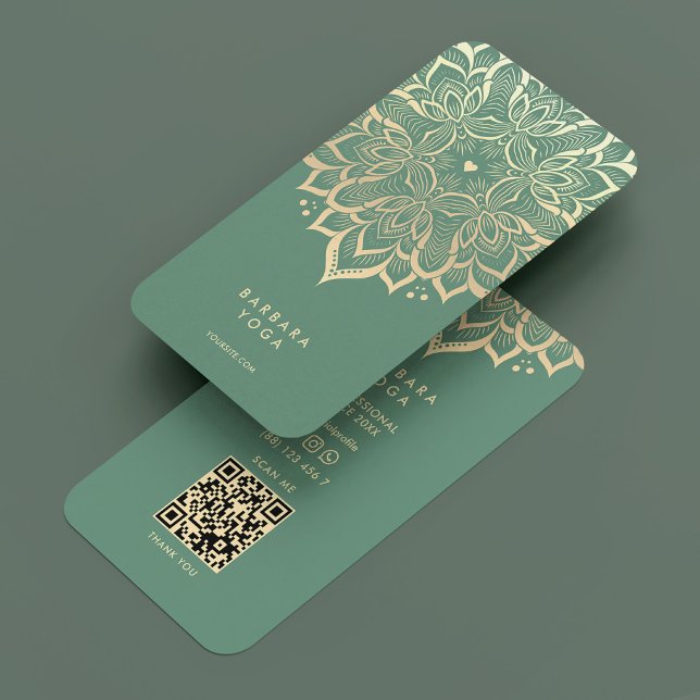 Tarjeta De Visita Elegante manala azul elegante para entrenador pers (Personal Trainer Elegant Dusty Blue Gold Mandala Business Card
)