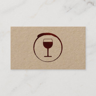 Tarjeta De Visita Elegante mancha de vino rojo con vidrio de vino