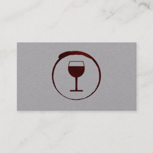 Tarjeta De Visita Elegante mancha de vino rojo con vidrio de vino