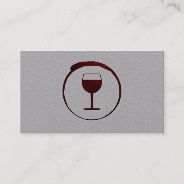 Tarjeta De Visita Elegante mancha de vino rojo con vidrio de vino (Anverso)