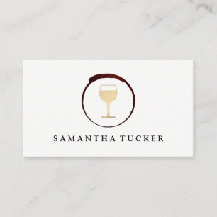 Tarjeta De Visita Elegante mancha de vino rojo con vidrio de vino