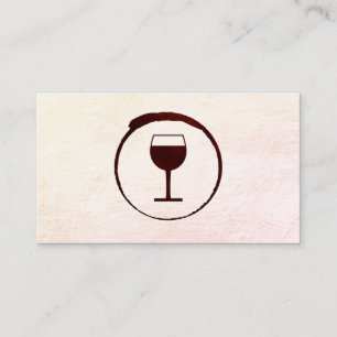 Tarjeta De Visita Elegante mancha de vino rojo con vidrio de vino