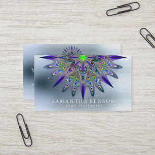 Tarjeta De Visita Elegante Mandala Lotus Flower Logo Instructor de y