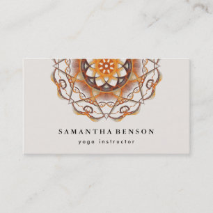 Tarjeta De Visita Elegante Mandala Lotus Flower Logo Instructor de y