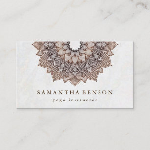 Tarjeta De Visita Elegante Mandala Lotus Flower Logo Instructor de y