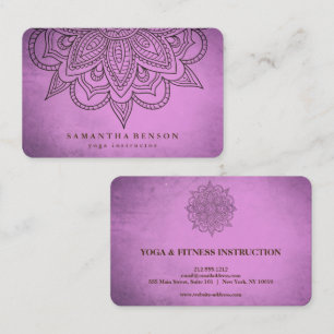 Tarjeta De Visita Elegante Mandala Lotus Flower Logo Instructor de y