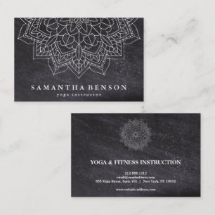 Tarjeta De Visita Elegante Mandala Lotus Flower Logo Instructor de y
