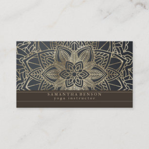 Tarjeta De Visita Elegante Mandala Lotus Flower Logo Instructor de y