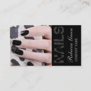 Tarjeta De Visita elegante manicura de moda giratoria uña salón de u
