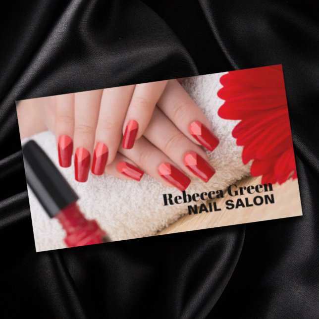 Tarjeta De Visita Elegante Manicurista De Moda Artista De Uñas Salón (Trendy Stylist Manicurist Nail Artist Nail Salon Business Card)