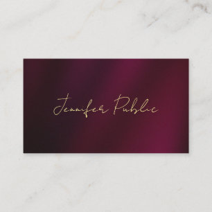 Tarjeta De Visita Elegante manuscrito dorado guión lujoso