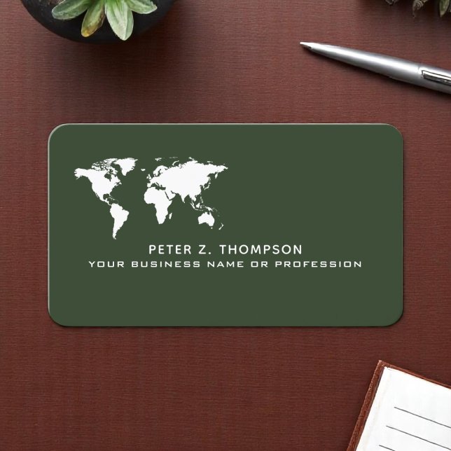 Tarjeta De Visita Elegante Mapa Mundial de Comercio Internacional Ve (Subido por el creador)