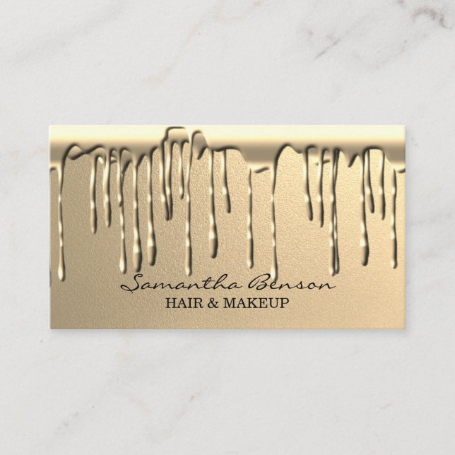 Tarjeta De Visita Elegante maquillaje de cristal pelo rizado goteo p (Anverso)