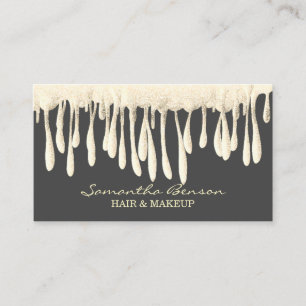 Tarjeta De Visita Elegante maquillaje de cristal pelo rizado goteo p