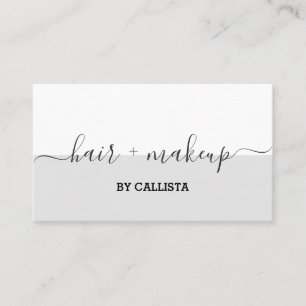 Tarjeta De Visita Elegante maquillaje de cuero monocromo