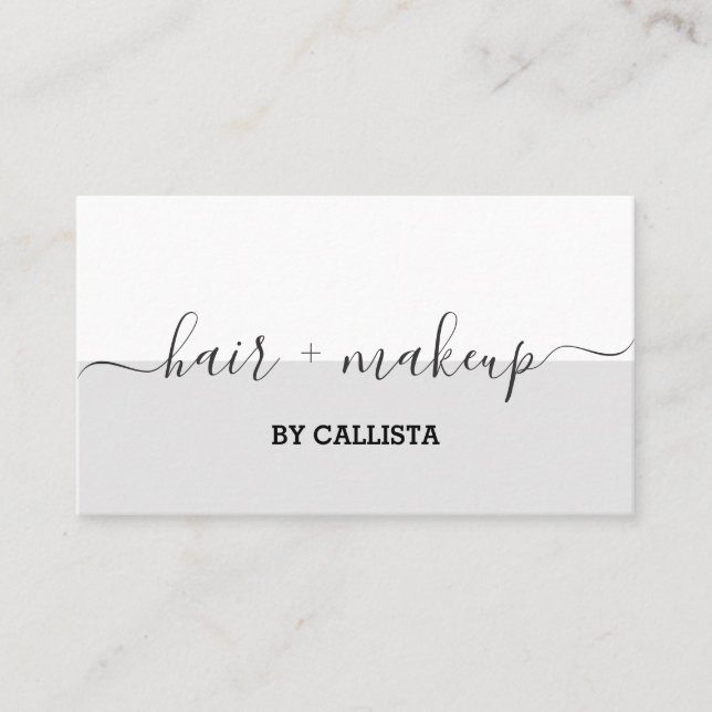 Tarjeta De Visita Elegante maquillaje de cuero monocromo (Anverso)
