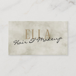 Tarjeta De Visita Elegante maquillaje de pelo color agua dorado