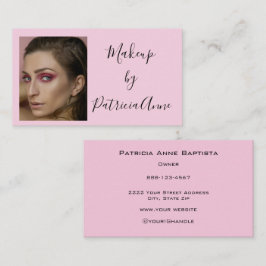Tarjeta De Visita Elegante Maquillaje Fotográfico con Letra Script d