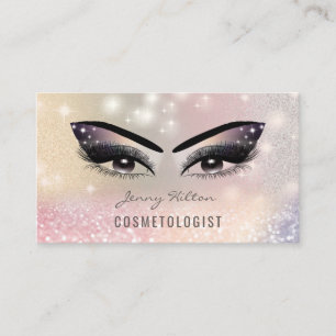 Tarjeta De Visita Elegante maquillaje holográfico iridiscente de luj