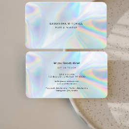 Tarjeta De Visita Elegante maquillaje holográfico Minimalista