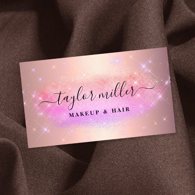 Tarjeta De Visita Elegante maquillaje oscuro purpurina y metálico de (Subido por el creador)