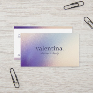 Tarjeta De Visita Elegante maquillaje violeta y Purpurina de champán