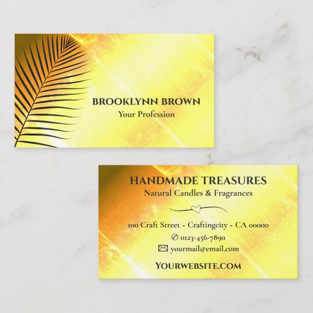 Tarjeta De Visita Elegante Marble acuarela Floral Oro moderno (Anverso / Reverso)