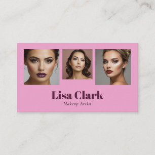 Tarjeta De Visita Elegante marca de artista de maquillaje de belleza