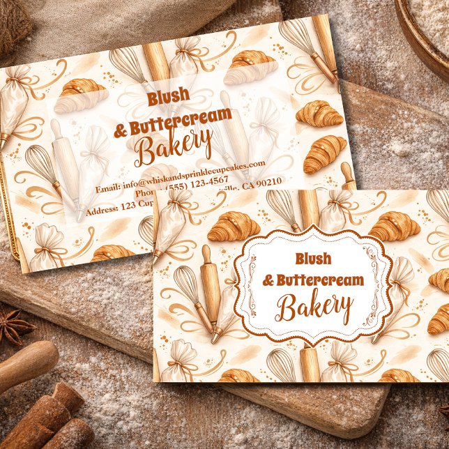 Tarjeta De Visita Elegante marca de panadería pastel (Subido por el creador)