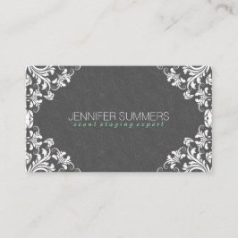 Tarjeta De Visita Elegante marco de encaje blanco de los amortiguado