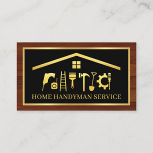 Tarjeta De Visita Elegante marco de herramientas de hombre habilitad