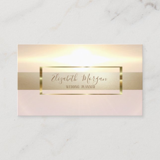 Tarjeta De Visita Elegante Marco de oro brillante moderno de moda (Anverso)