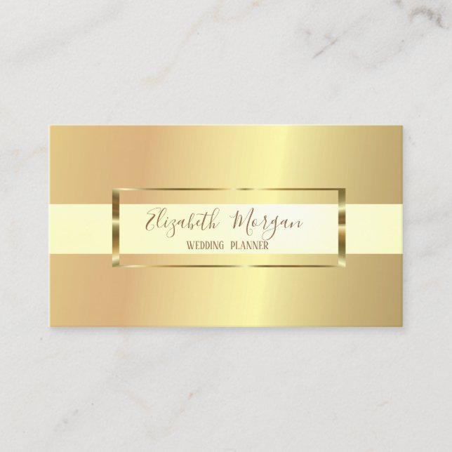 Tarjeta De Visita Elegante marco de oro moderno y moderno (Anverso)