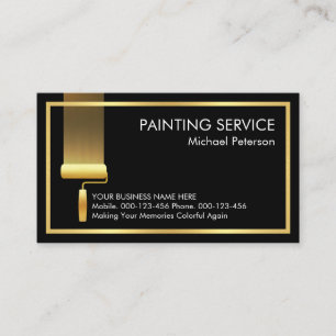 Tarjeta De Visita Elegante Marco de Pintor de Oro Simple