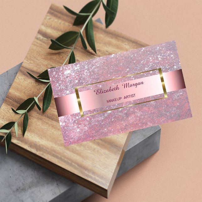 Tarjeta De Visita Elegante marco de Purpurina de moda Stripe Gold (Subido por el creador)