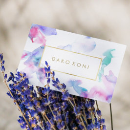 Tarjeta De Visita Elegante marco dorado floral