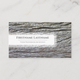 Tarjeta De Visita Elegante marco minimalista blanco sobre grano de m