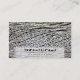 Tarjeta De Visita Elegante marco minimalista blanco sobre grano de m