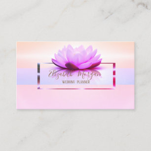 Tarjeta De Visita Elegante marco moderno de loto dorado brillante