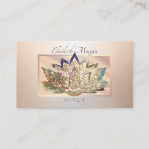 Tarjeta De Visita Elegante Marco Moderno Profesional, Glitter Lotus