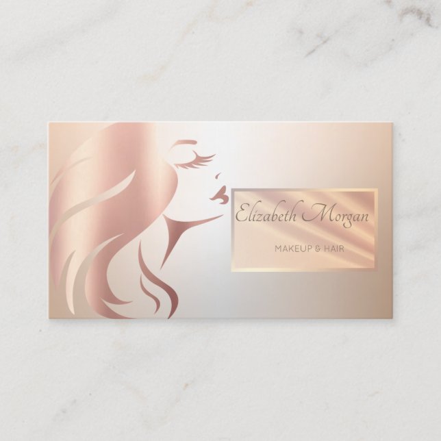 Tarjeta De Visita Elegante Marco Profesional Moderno Face Silhouette (Anverso)