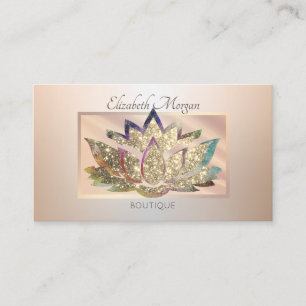 Tarjeta De Visita Elegante marco profesional moderno,Purpurina Lotus