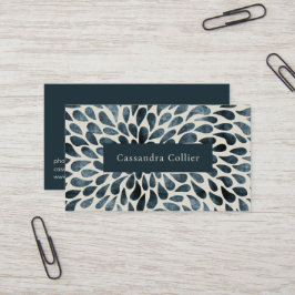 Tarjeta De Visita Elegante Marina Azul Resumen Moderno