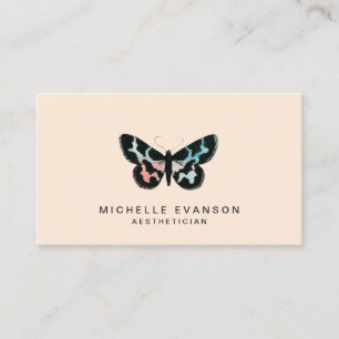 Tarjeta De Visita Elegante mariposa acuarela minimalista